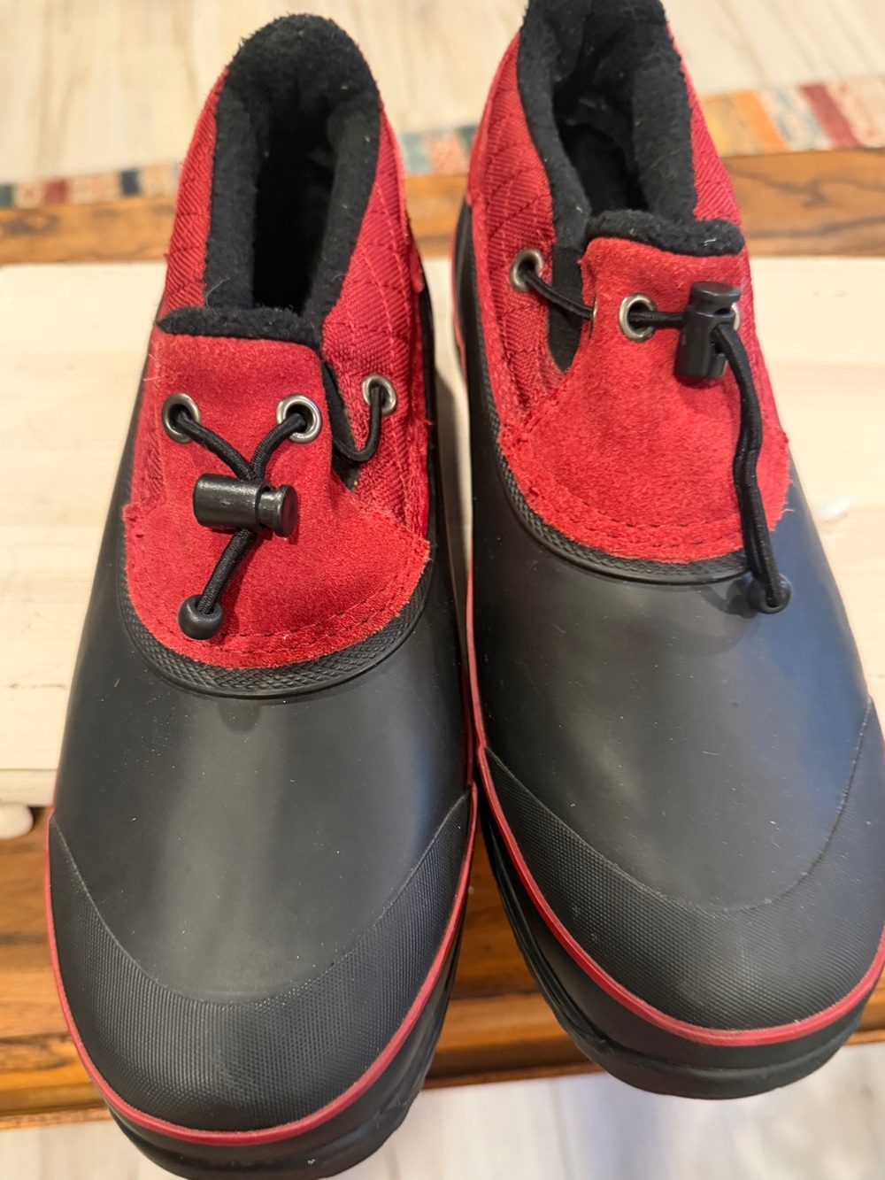 Bass Tabora Women's Red and Black Winter Rain Boots